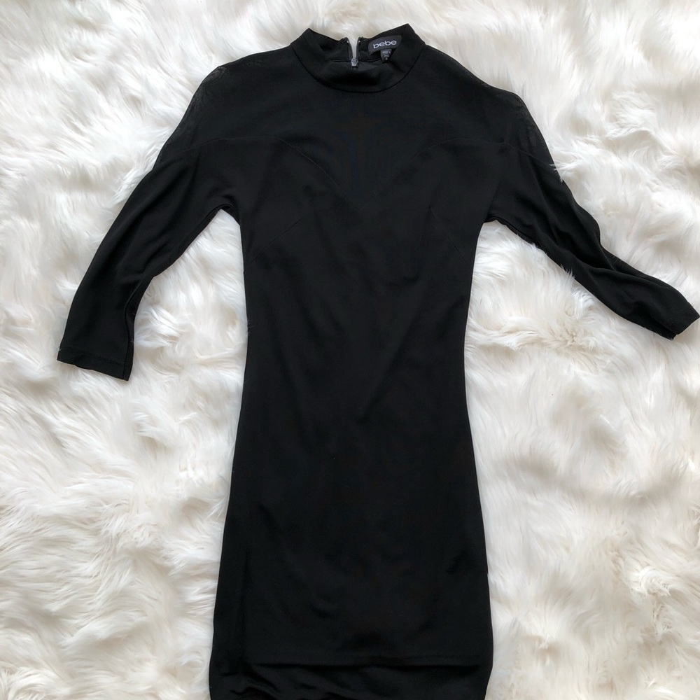 Black Bebe Mini Bodycon Dress